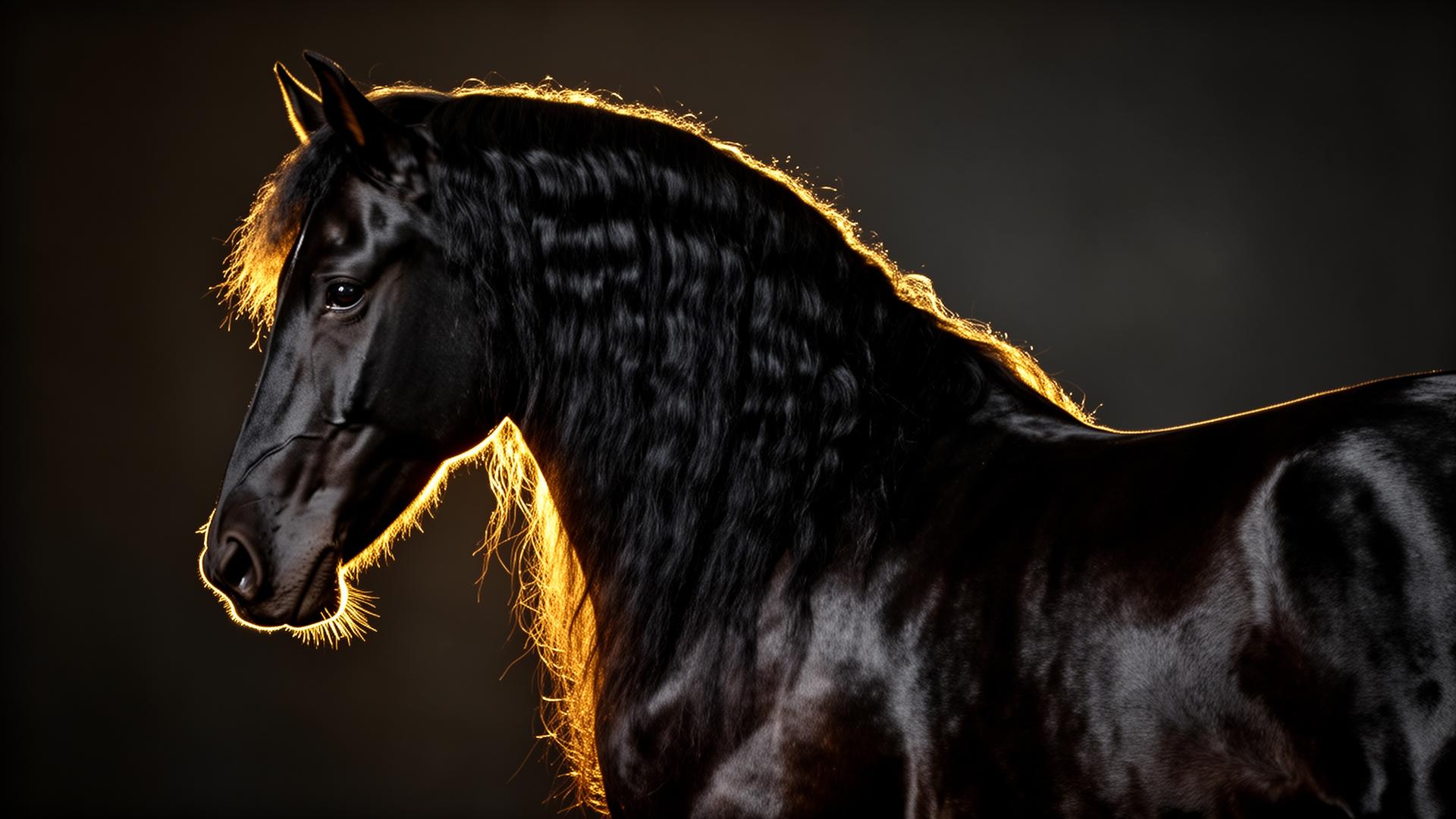 Cavalo frísio negro